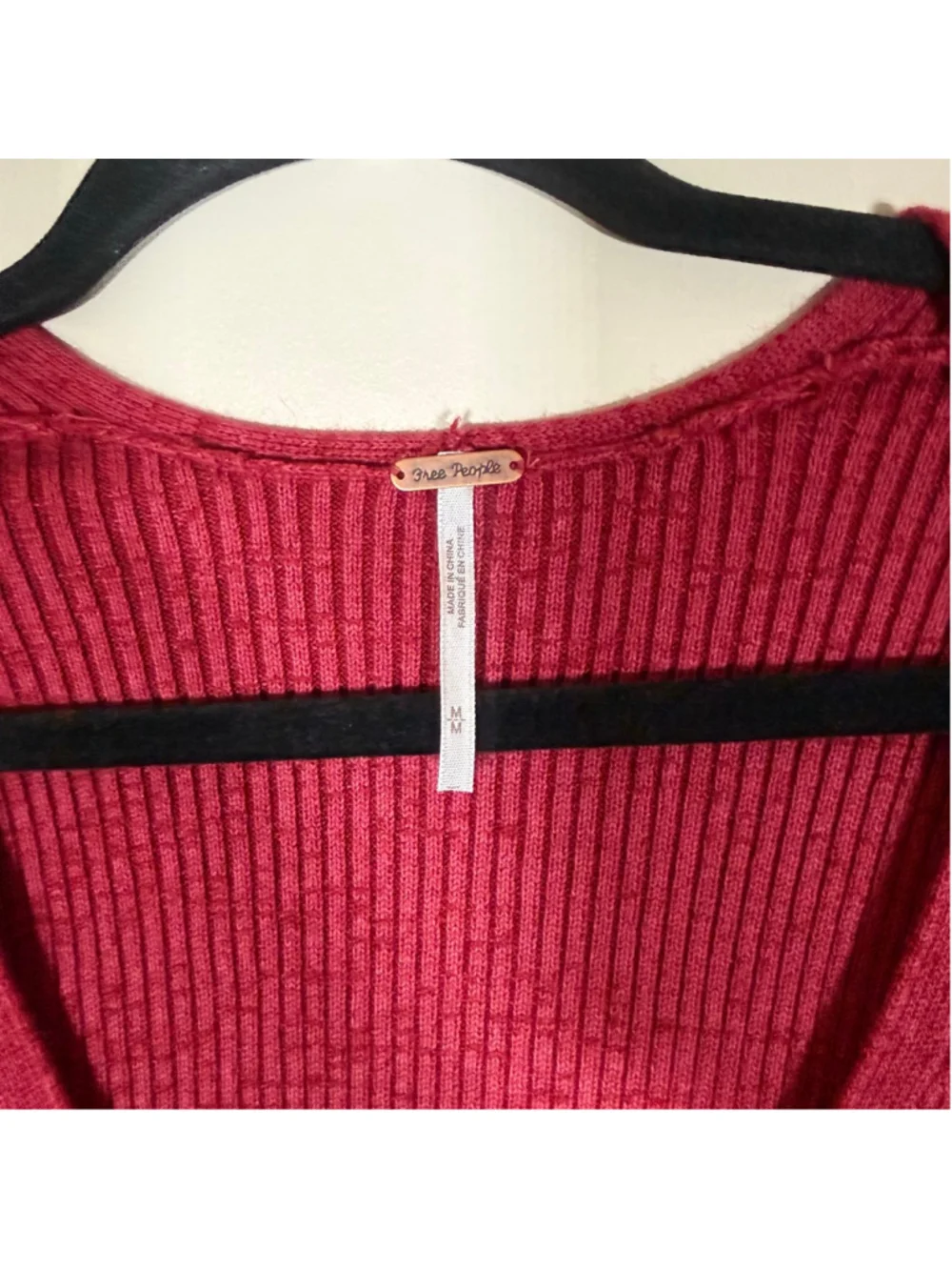 Free People Frenquency Henley V Neck Sweater Medium NWT